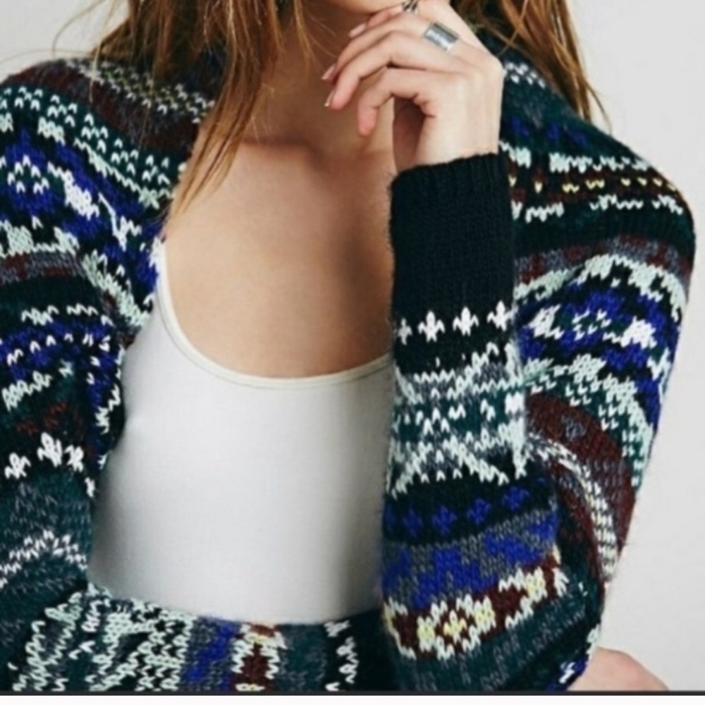 NWOT Free People Fair Isle Cardigan sweater shrug